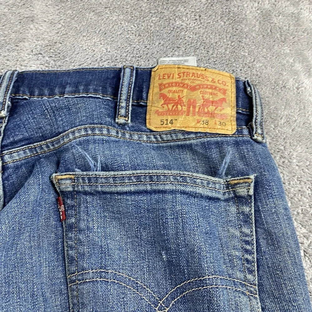 Levis 514 Straight Leg Jeans Mens 38x23 Blue Medium Wash Mid Rise‎
